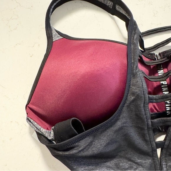 PINK Victoria's Secret Burgundy Ultimate Push Up Sports Bra - Picture 7 of 11
